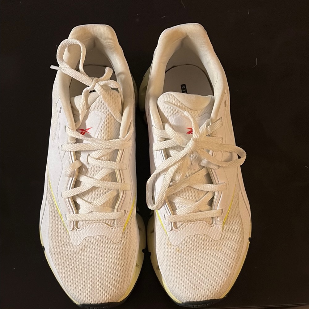 Reebok White Sneakers with Yellow Accents
